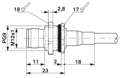 Встраиваемый разъем (вилка) шинной системы-SACCBP-MSB-2CON-PG9/0,5-910SCO