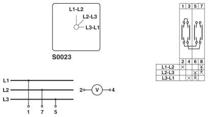 Переключатель вольтметра без положения 0-RS20-US-S0023-0203-014H-001