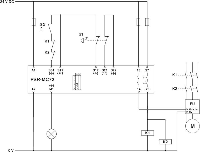 Реле безопасности-PSR-MC72-2NO-1DO-24DC-SP