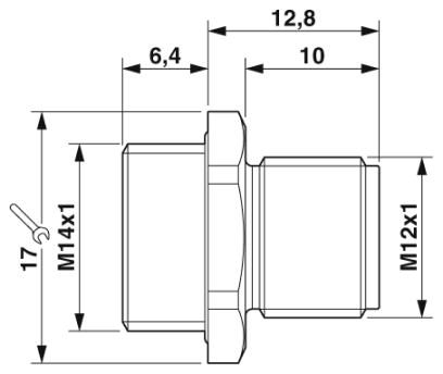 Крепежный резьбовой элемент корпуса-SACC-FP-M-M12/M14 THR PW