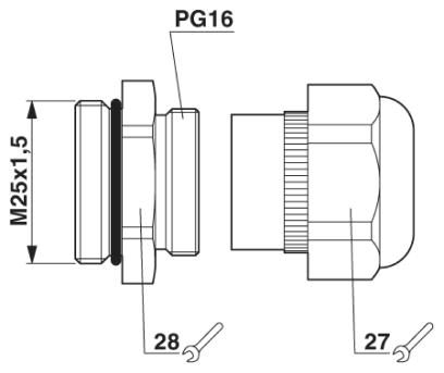 Кабельный ввод-VC-K-KV-PG16 1X6/1X8