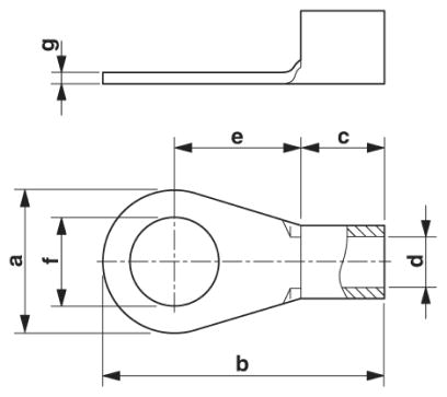 Круглый кабельный наконечник-C-RC 16/M8 DIN