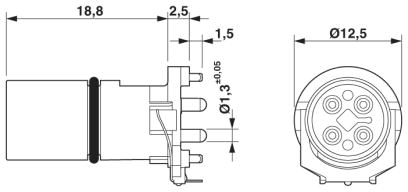 Встраиваемые разъемы-SACC-CI-M12MST-4CON-L180 TOR
