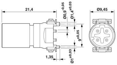 Встраиваемые разъемы-SACC-CI-M12MSD-4P SMD T