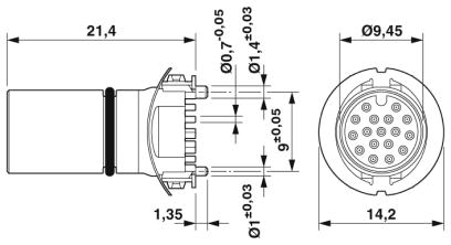 Встраиваемые разъемы-SACC-CIP-M12MS-17P SMD SH T