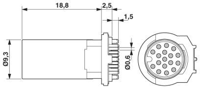 Встраиваемые разъемы-SACC-CI-M12MS-17CON-TOR 32