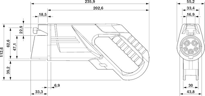 Зарядный кабель AC-EV-T1M3C-1AC20A-4,0M2,5ESBK00