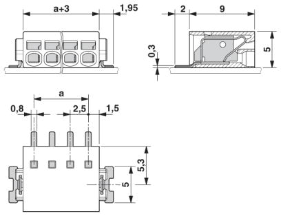 Клеммные блоки для печатного монтажа-PTSM 0,5/ 8-2,5-H SMD R44