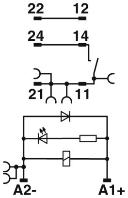 Релейный модуль-RIF-1-RPT-LDP-24DC/1IC