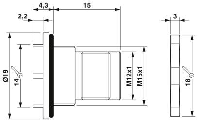 Крепежный резьбовой элемент корпуса-SACC-BP-M-M12/M15-7-THR