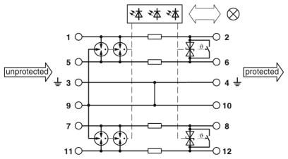 Устройство защиты от перенапряжений-PT-IQ-2X2-EX-24DC-UT