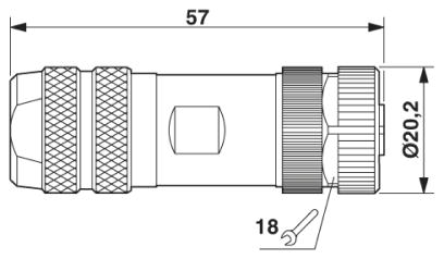 Шинный системный соединитель-SACC-M12FSB-5CON-PG9 SH XL PB