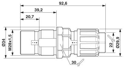 Кабельный соединитель-QPD CW 3PE2,5 1X9-14 BK