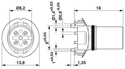 Встраиваемые разъемы-SACC-CIP-M12FS-4P SMD SH R32