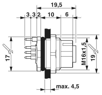 Проходная деталь-SACC-DSI-M12FSB-5CON-M16 SH