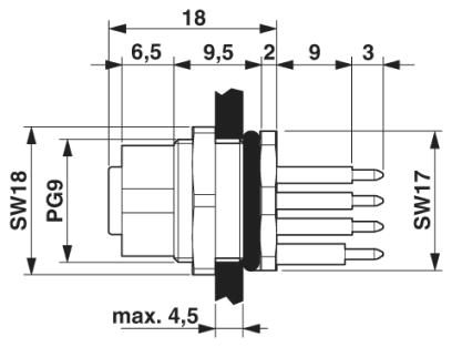 Встраиваемые разъемы-SACC-DSI-FS-5CON-L180/12 SCOSH