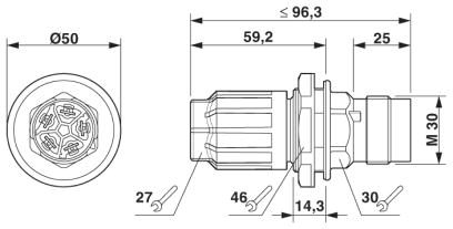 Кабельный соединитель-QPD CW 4PE2,5 1X9-16 BK
