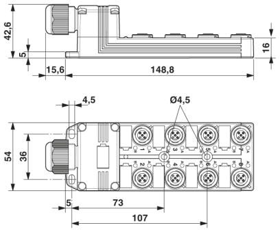 Коробка датчика и исполнительного элемента-SACB-8/ 8-C SCO P