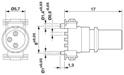Встраиваемые разъемы-SACC-CI-M8FS-3P SMD T