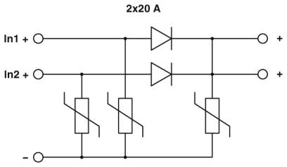 Диод-TRIO2-DIODE/12-24DC/2X20/1X40