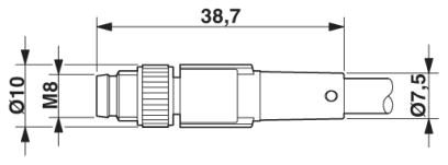 Кабель для датчика / исполнительного элемента-SAC-4P-M 8MS-FS SCO BK/.../...