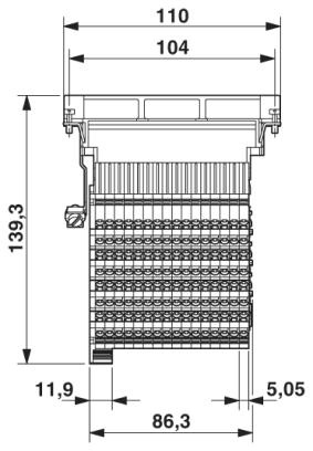 Адаптер клеммного модуля-HC-D 64-A-TWIN-PER-M