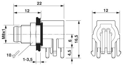 Встраиваемые разъемы-SACC-DSIV-M 8MS-4CON-L 90