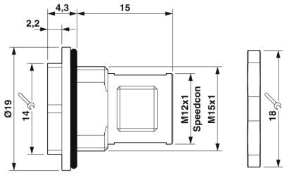 Крепежный резьбовой элемент корпуса-SACC-BP-M-M12/M15-7-THR SCO