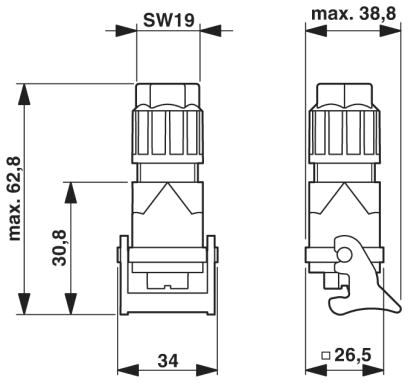 Разъем-HC-A3-BUQ1,5-KML-G-PA