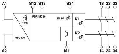 Реле безопасности-PSR-MC50-3NO-1DO-24DC-SP