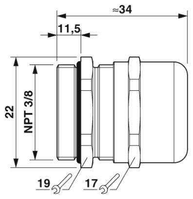 Кабельный ввод-G-INS-NPT3/8-S68L-NNES-S