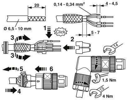 Разъем-SACC-M12MRX-8CT-CL SH
