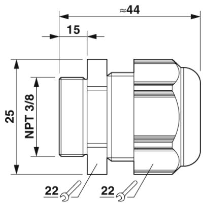 Кабельный ввод-G-INS-N3/8-S68L-PNES-BK
