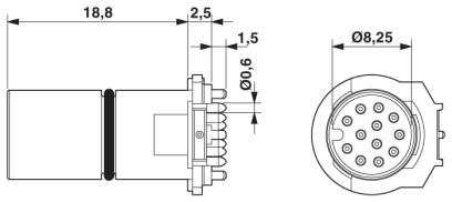 Встраиваемые разъемы-SACC-CI-M12MS-12CON-SH TOR 32