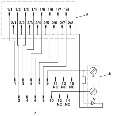 Подсоединение к системе-PLC-V8/D15S/OUT