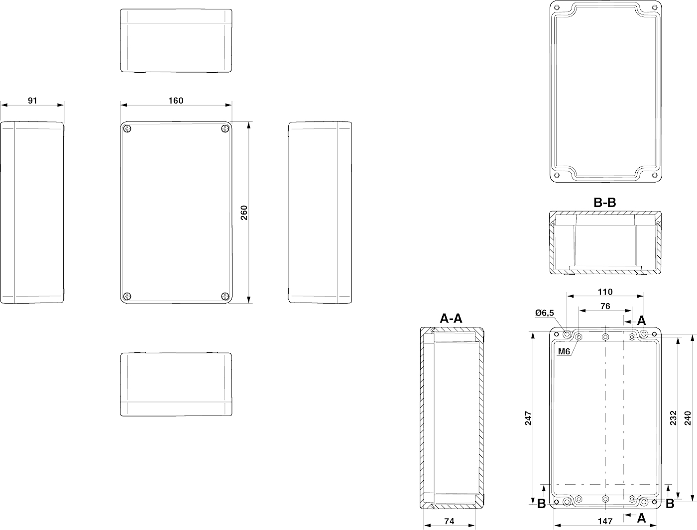 Клеммная коробка-E PX A 160X260X91