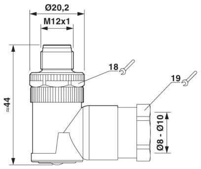 Силовой соединитель-SACC-M12MR-5CON-PG11-M PWR
