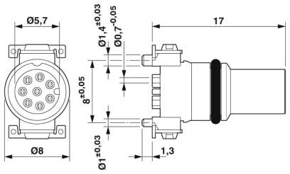 Встраиваемые разъемы-SACC-CIP-M8FS-8P SMD T
