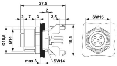 Встраиваемые разъемы-SACC-DSIV-FS-5CON-L180 SCO