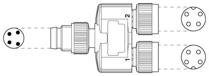 Y-разветвитель-SAC-4P-M 8Y/2XM 8FS VP