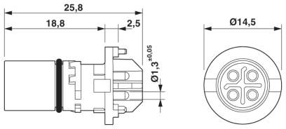 Встраиваемые разъемы-SACC-CI-M12MSS-4CON-L180 TOR P