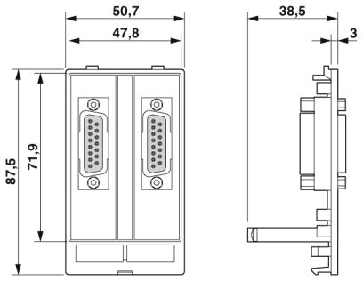 Передняя панель-VS-SI-FP-2DSUB15-GC-BU/ST