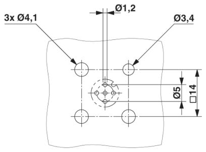 Встраиваемые разъемы-SACC-SQ-M12MSD-4CON-20-L180