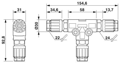 Т-распределитель-QPD T 4PE1,5 3X9-14 BK