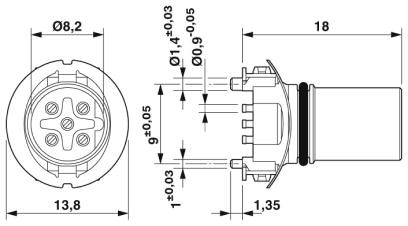 Встраиваемые разъемы-SACC-CIP-M12FSB-5P SMD SH R32