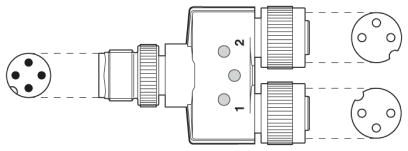Y-разветвитель-SAC-3P-M12Y/2XM12FS 3L