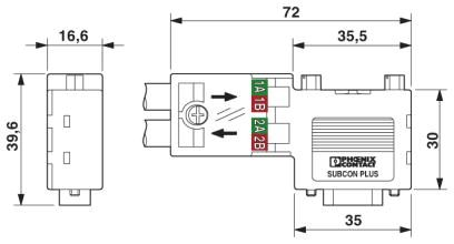 Шинный штекер D-SUB-SUBCON-PLUS-PROFIB/90/SC