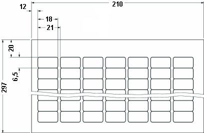 Этикетки в листах DIN-A4-BMKL 18X 6,5 OG