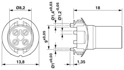 Встраиваемые разъемы-SACC-CI-M12FST-4P SMD SH R32