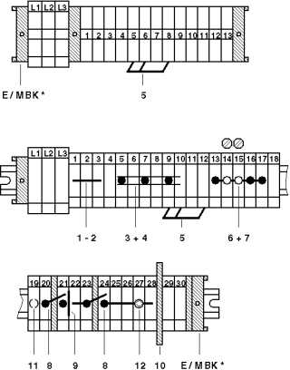 Проходная мини-клемма-MBK 3 BU